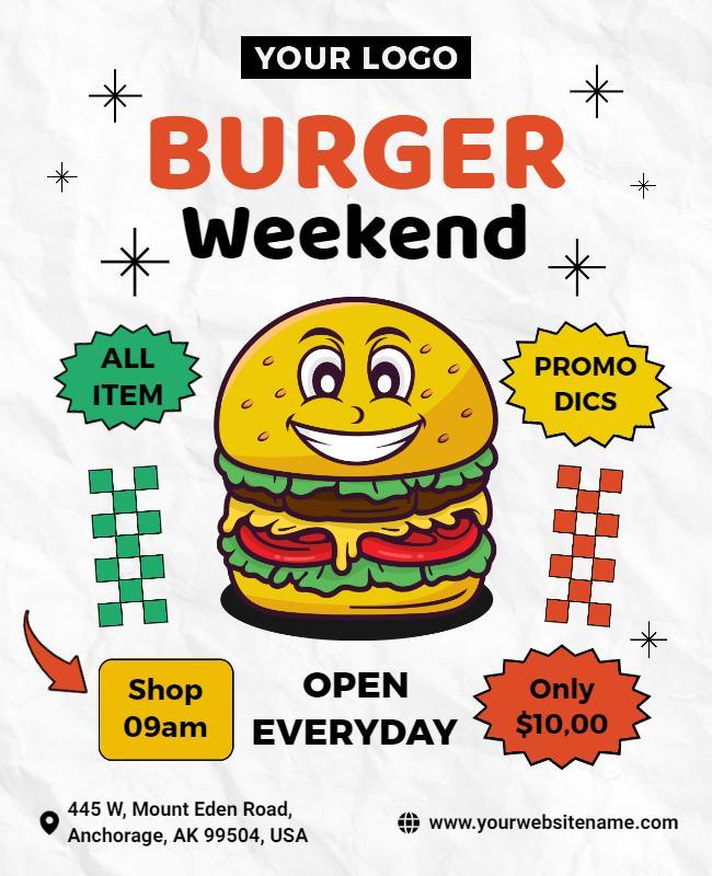 Burger Weekend Promotion Flyer Template