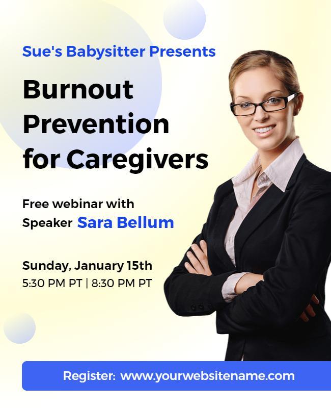 Burnout Prevention Webinar for Caregivers Flyer Template