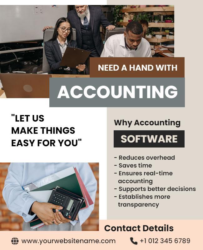 Professional Modern Accounting Software Assistance Flyer Template