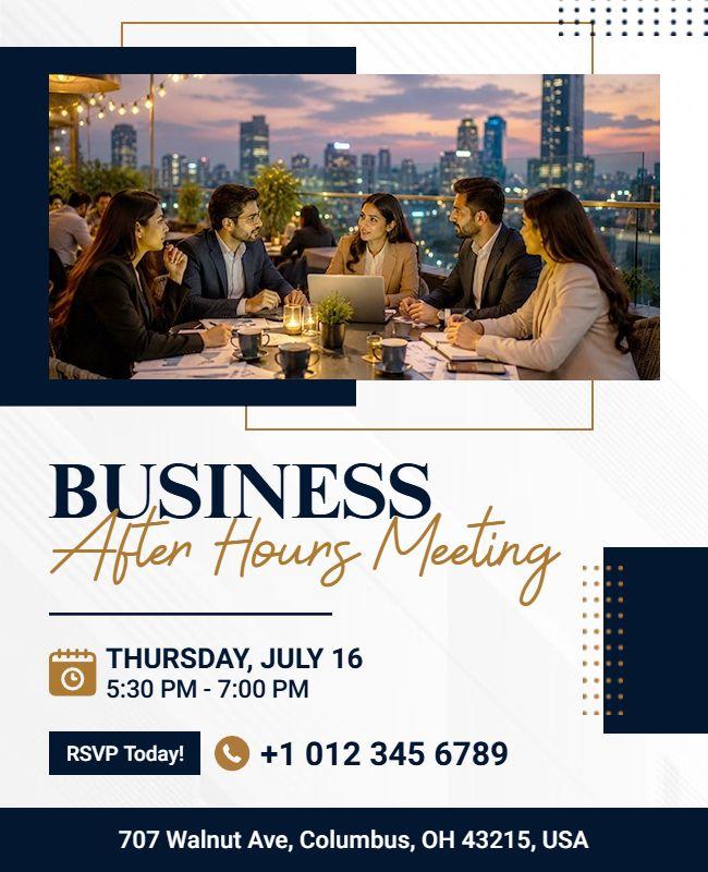 Business After Hours Meeting Flyer Template
