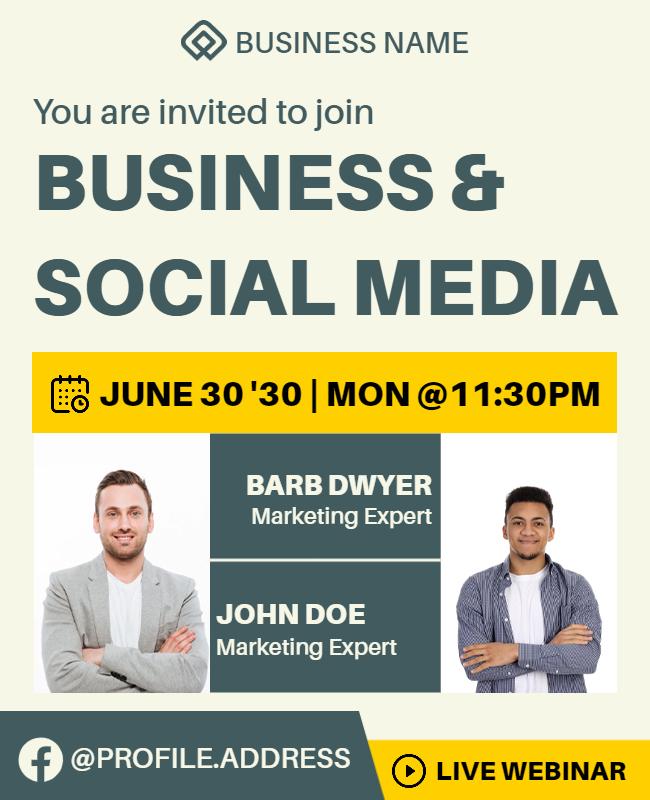 Business and Social Media Webinar Flyer Template