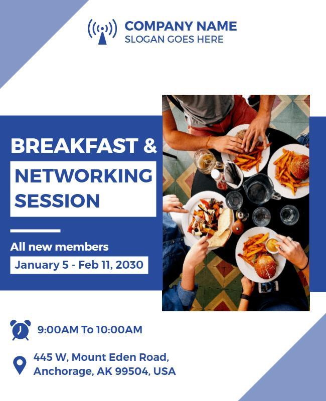 Business Breakfast Networking Event Flyer Template