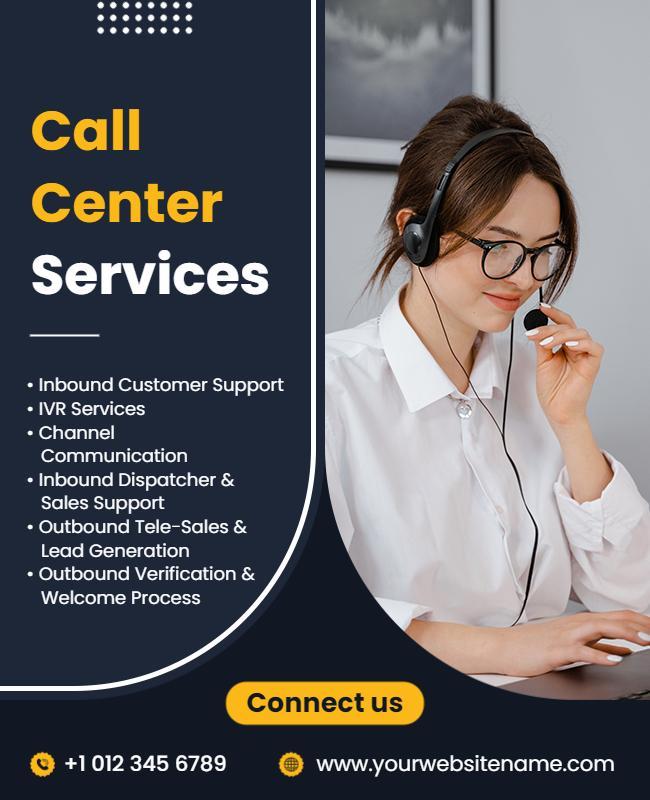 Business Call Center Solutions Service Flyer Template