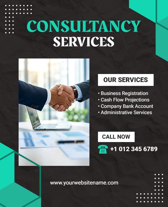 Business Consultancy Services Promotional Poster Template