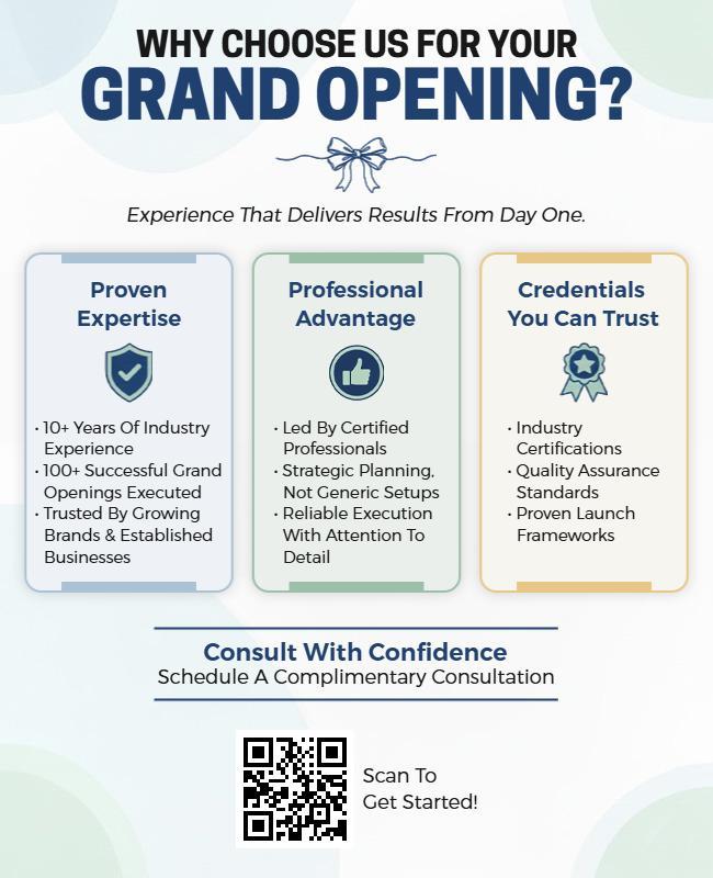 Business Consultation Grand Opening Flyer Template