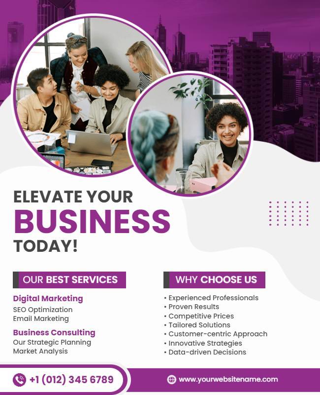 Business Consulting and Marketing Services Flyer Template