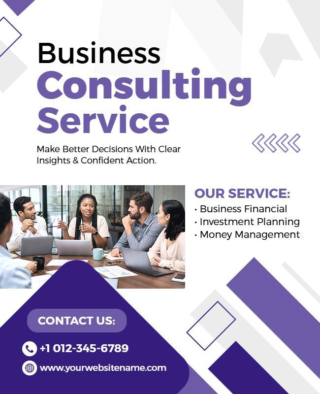 Business Consulting Service Promotion Poster Template