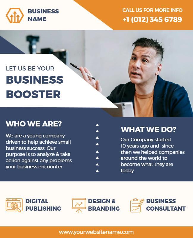 Modern Blue Business Consulting Services Flyer Template