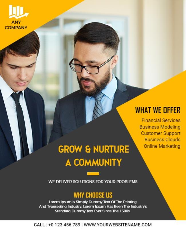 Modern Yellow Business Consulting Services Flyer Template