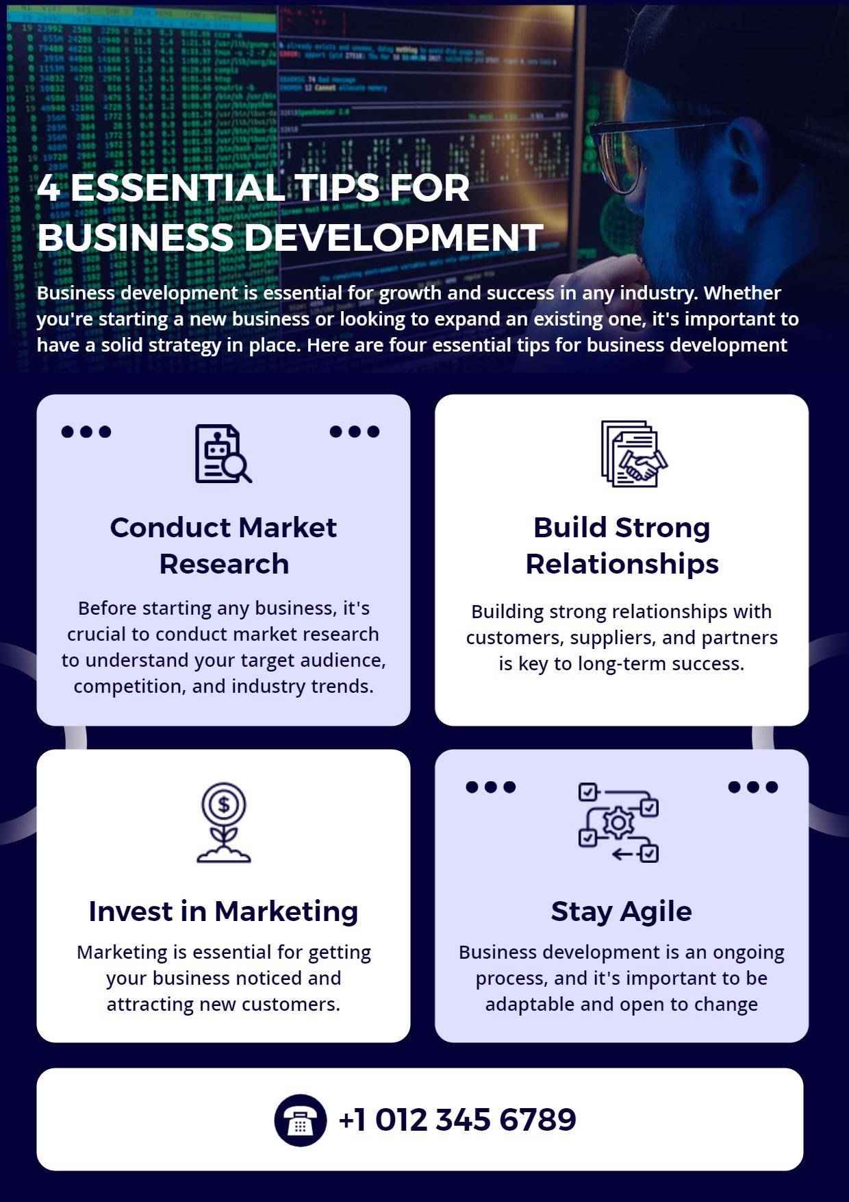 Business Development Tips Informational Flyer Template