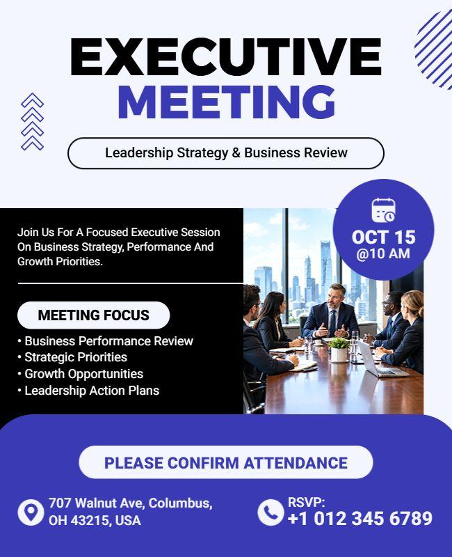 Business Executive Strategy Meeting Flyer Template
