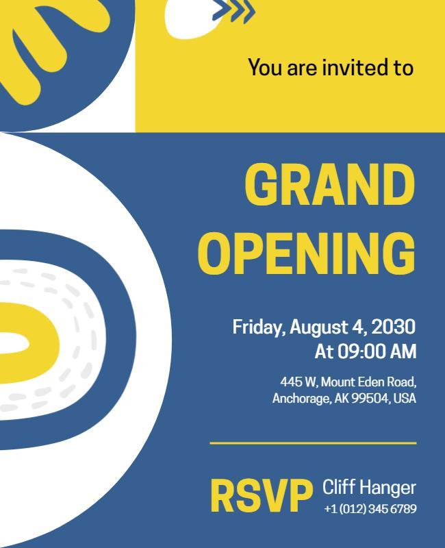 Business Grand Opening Invitation Flyer Template