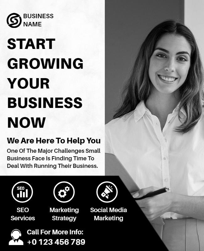 Business Growth Marketing Services Flyer Template