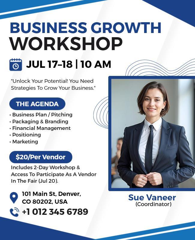 Business Growth Workshop Promotion Flyer Template
