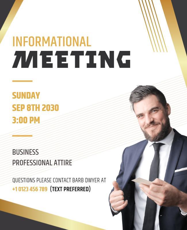 Business Informational Meeting Flyer Template