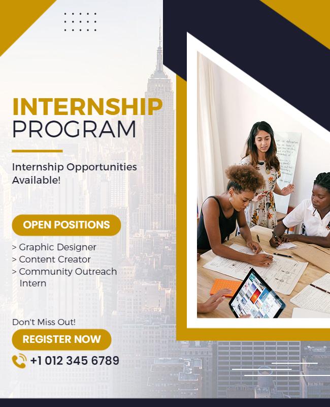 Business Internship Program Opportunities Flyer Template