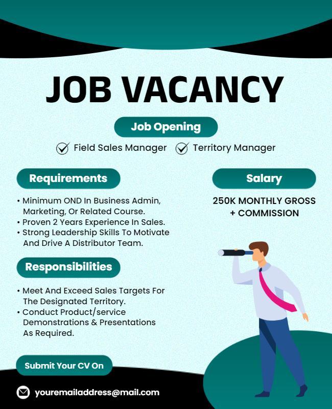 Business Job Vacancy Announcement Flyer Template