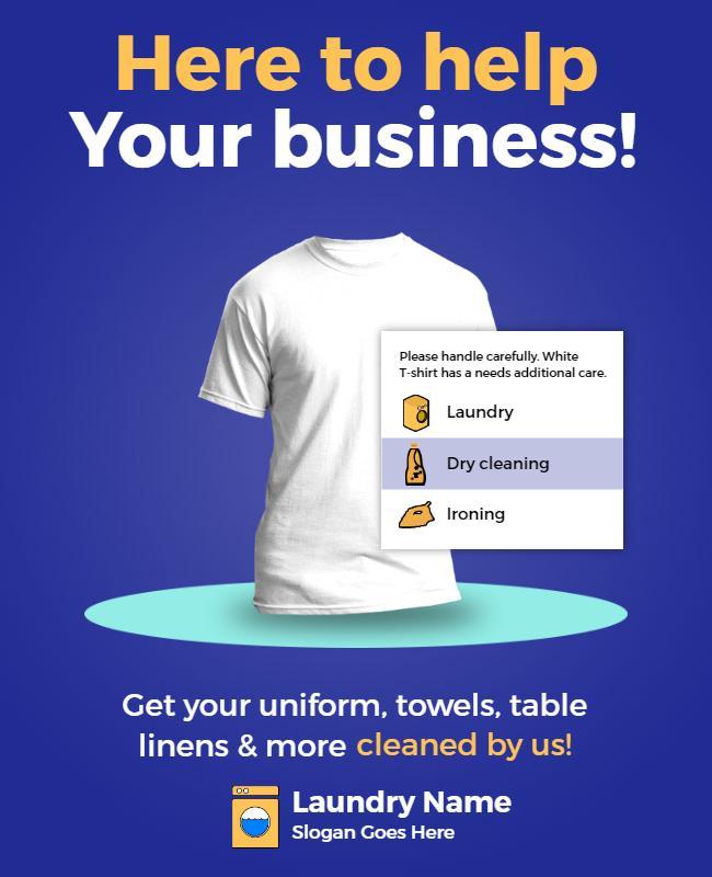 Business Laundry and Dry Cleaning Services Flyer Template