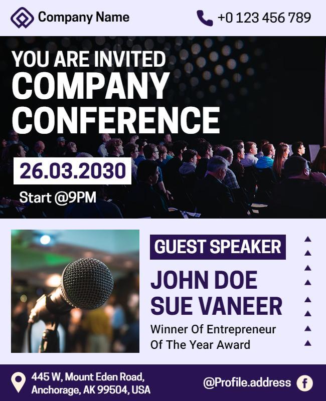 Business Leadership Conference Invitation Flyer Template