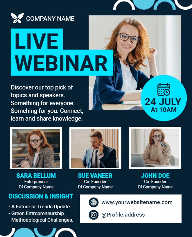 Business Live Webinar Event Flyer Template