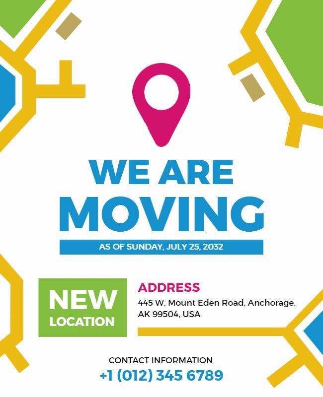 Business Location Change Announcement Flyer Template