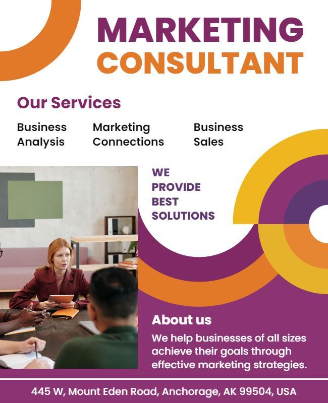 Business Marketing Consultant Services Flyer Template