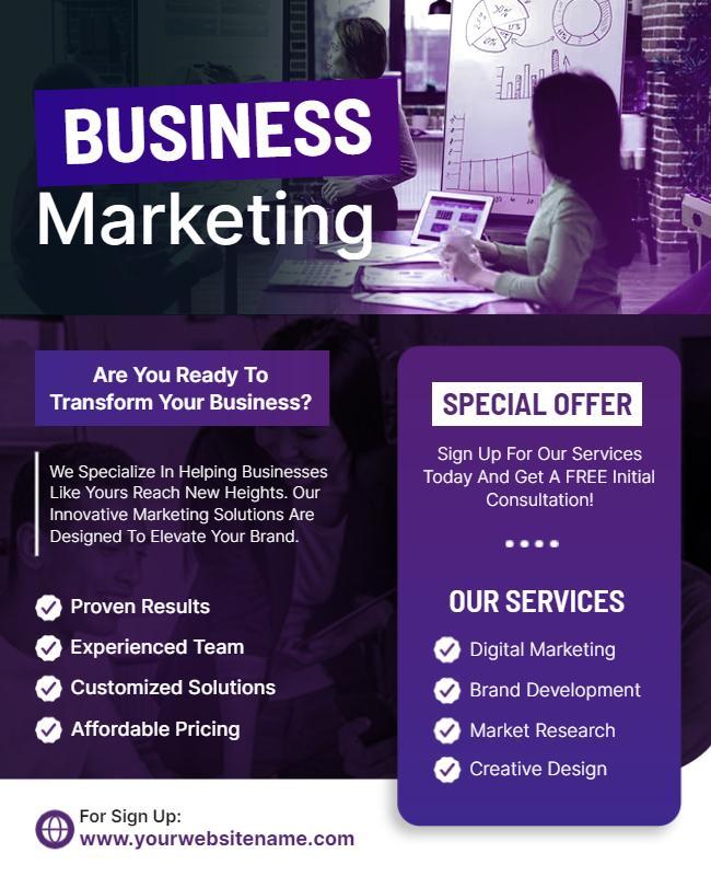 Business Marketing Service Promotion Flyer Template