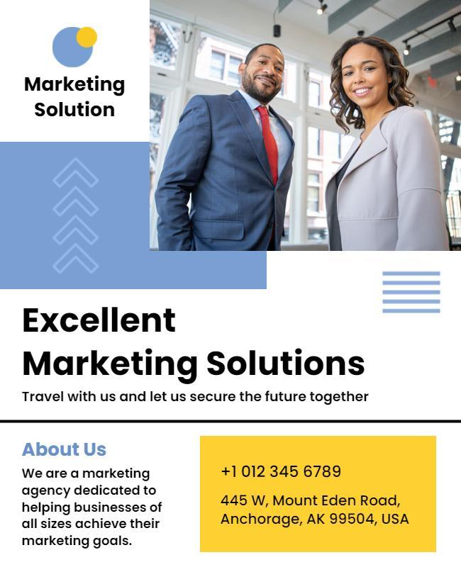 Business Marketing Solutions Advertisement Flyer Template