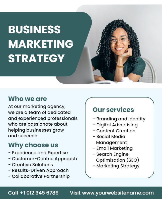 Business Marketing Strategy Service Flyer Template