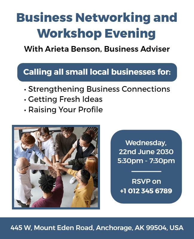 Business Networking and Workshop Evening Flyer Template