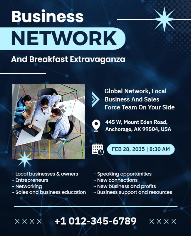 Business Networking Breakfast Event Flyer Template