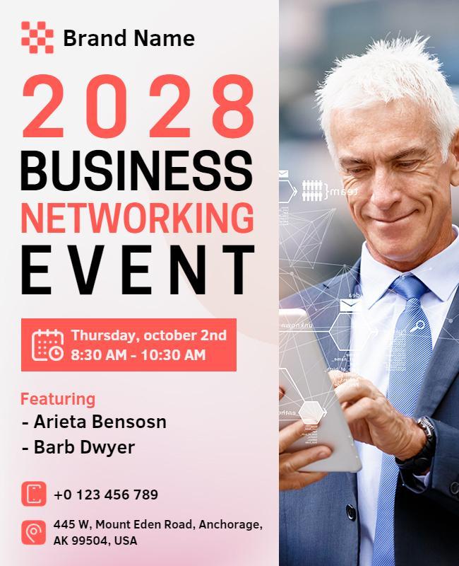 Business Networking Event Announcement Flyer Template