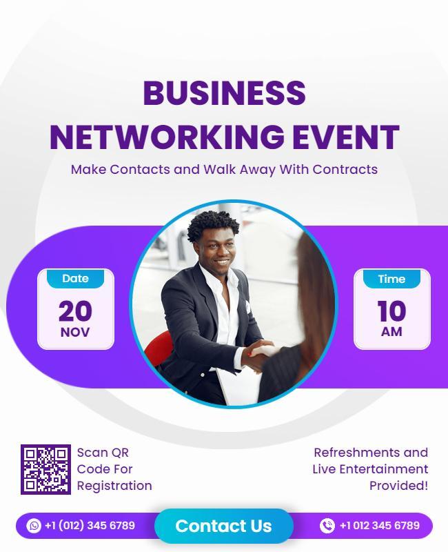 Modern Purple Business Networking Event Flyer Template