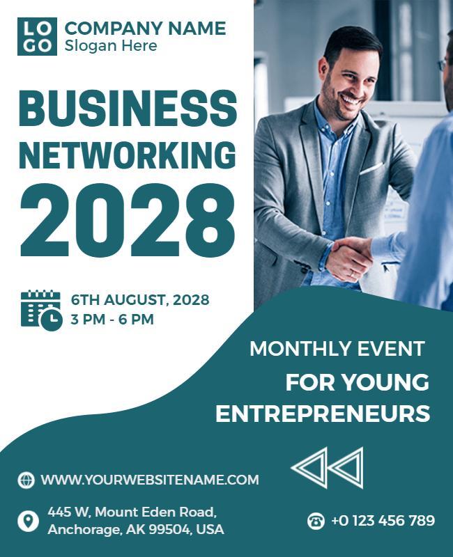 Modern Blue Business Networking Event Flyer Template