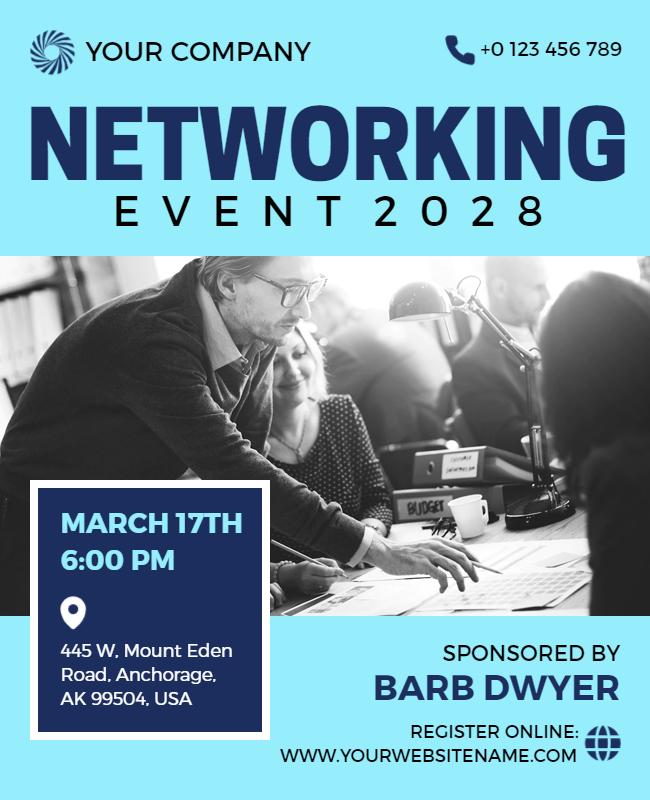 Professional Blue Networking Event 2028 Flyer Template