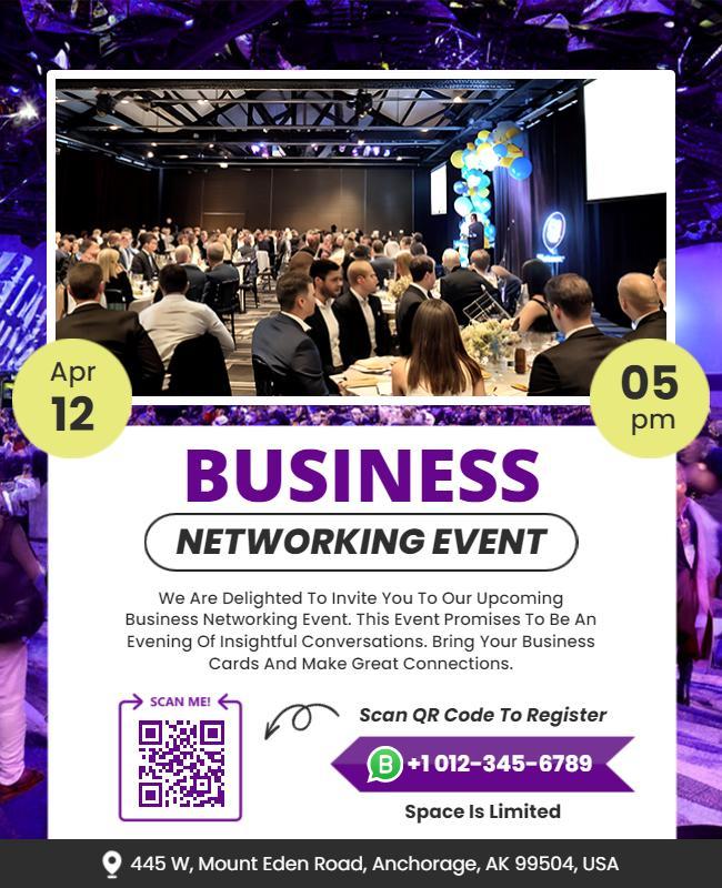 Formal Purple Business Networking Event Flyer Template