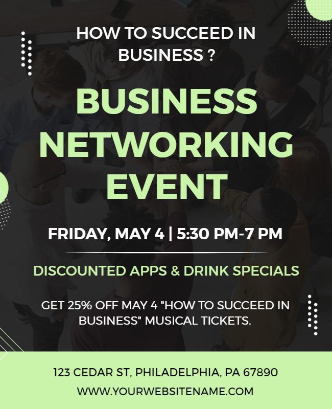 Modern Green Business Networking Event Flyer Template