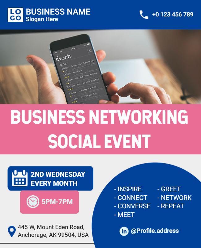 Business Networking Social Event Flyer Template