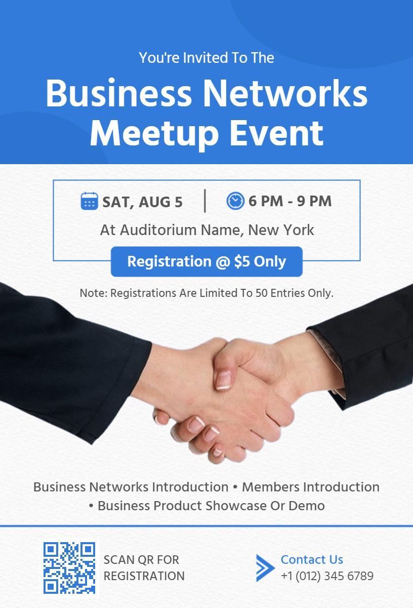 Business Networks Professional Meetup Event Invitation Template