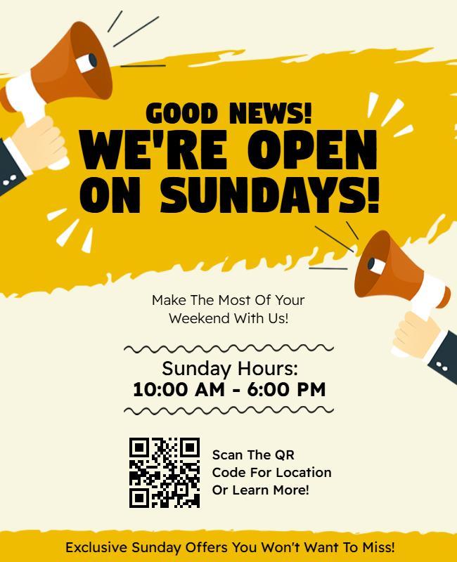Business Open on Sundays Flyer Template