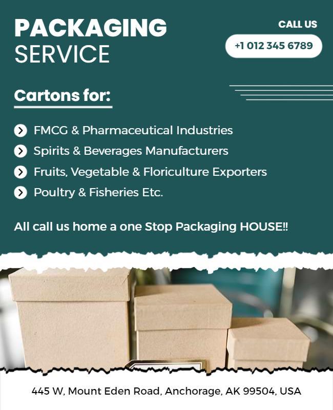 Business Packaging Service Promotional Flyer Template