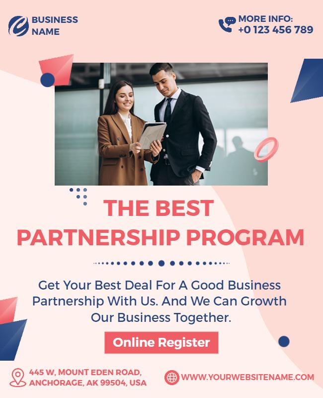 Business Partnership Program Registration Flyer Template