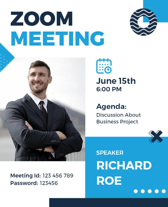 Business Project Discussion Zoom Meeting Flyer Template