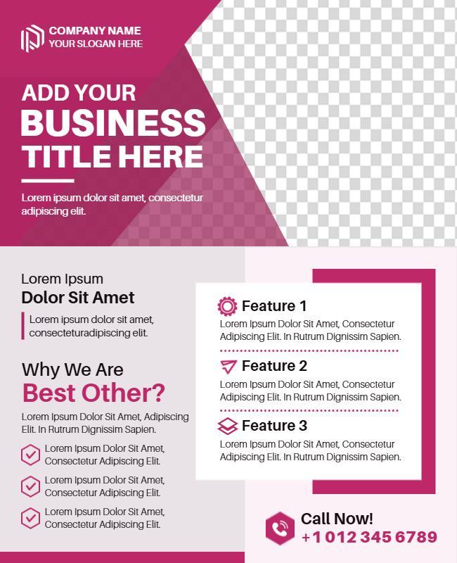 Business Promotional Features Layout Flyer Template