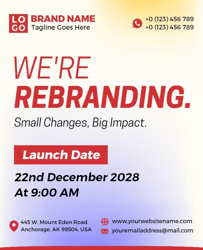 Business Rebranding Announcement Flyer Template