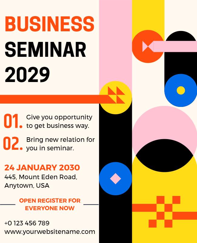 Business Seminar Event Announcement Flyer Template