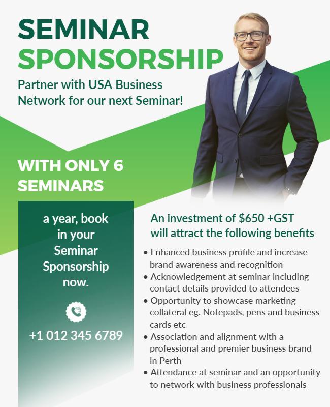 Business Seminar Sponsorship Opportunity Flyer Template