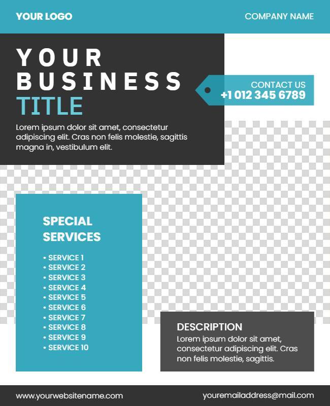 Modern Blue Corporate Business Services Flyer Template