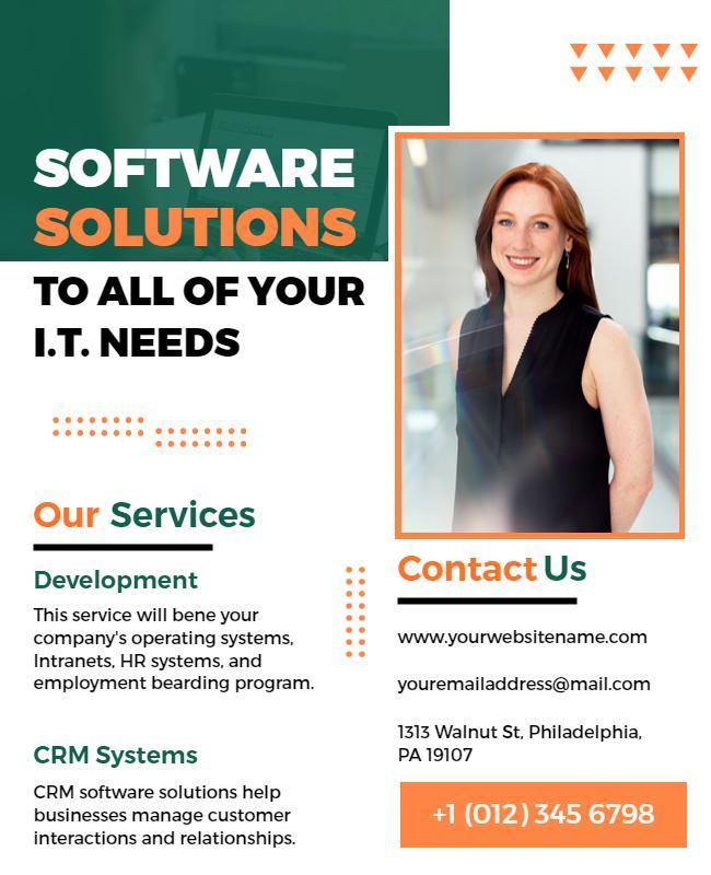 Business Software Solutions Promotional Flyer Template