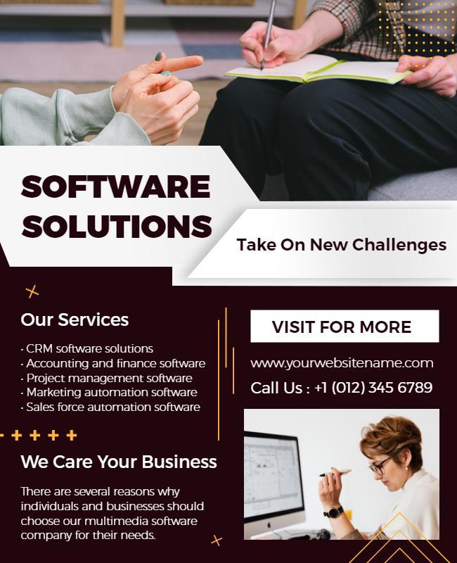 Business Software Solutions Service Flyer Template